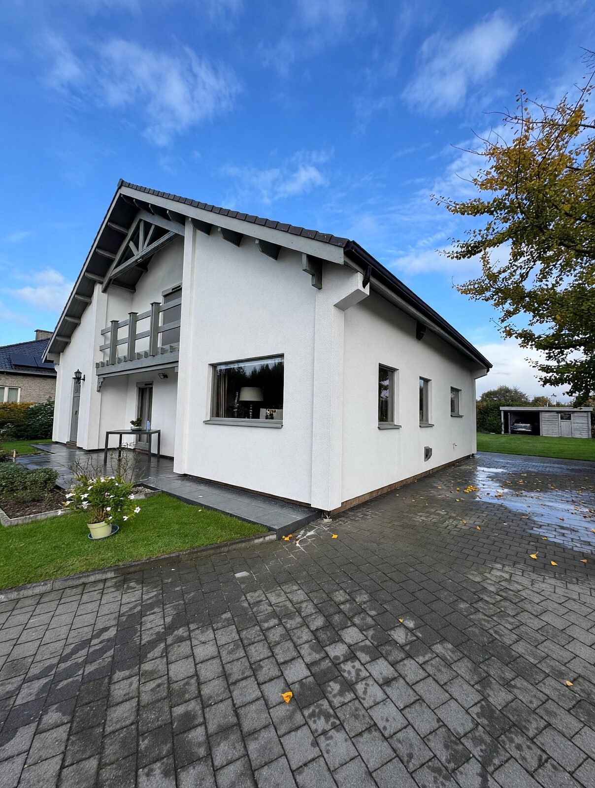 Klassieke villa met spits dak na Crepi Care reiniging